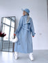 LIGHT BLUE, leather imitation trench "POWER" FL08